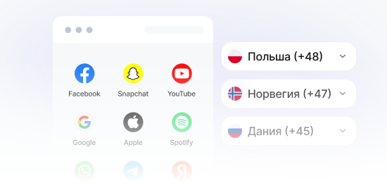 Выбор сервиса и страны